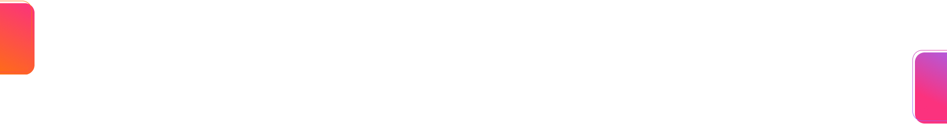 White bar with small red-orange gradient squares at the top left and top right corners