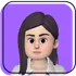 Cartoon avatar with brown hair and a black jacket on a purple gradient background